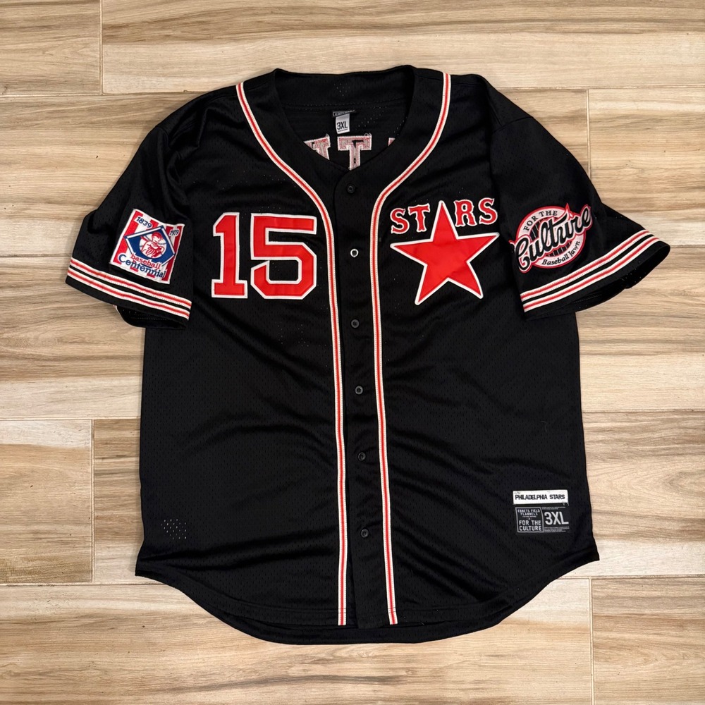 Ebbets Field Flannels For The Culture Philadelphia Stars Jersey Black Mens 3XL
